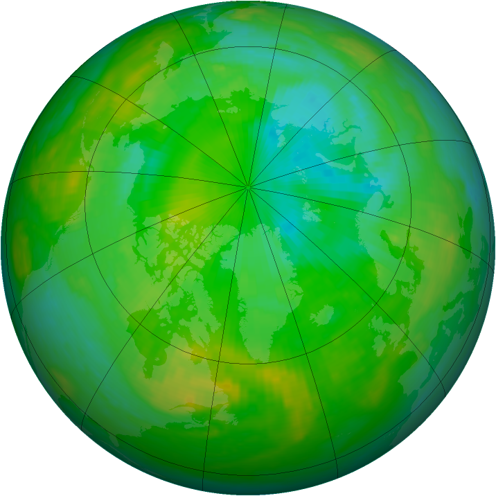 Arctic ozone map for 24 July 1984